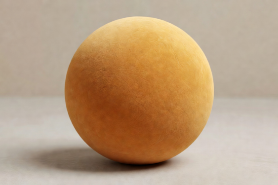 3D illustration of an amber textured family play ball
